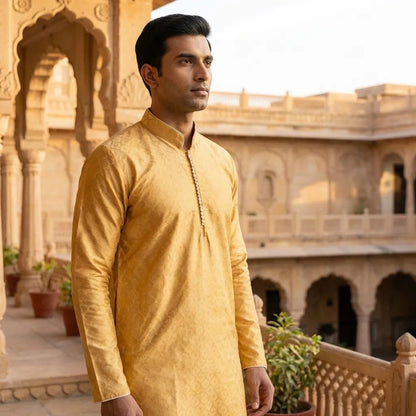 Elegant Yellow Festive Kurta