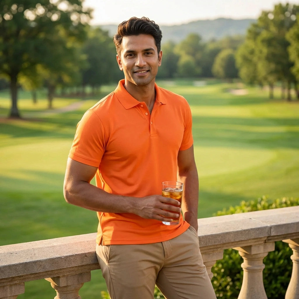 Men's Orange Polo Shirt