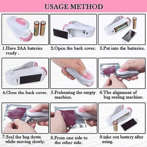 Portable mini sealing machine battery operated