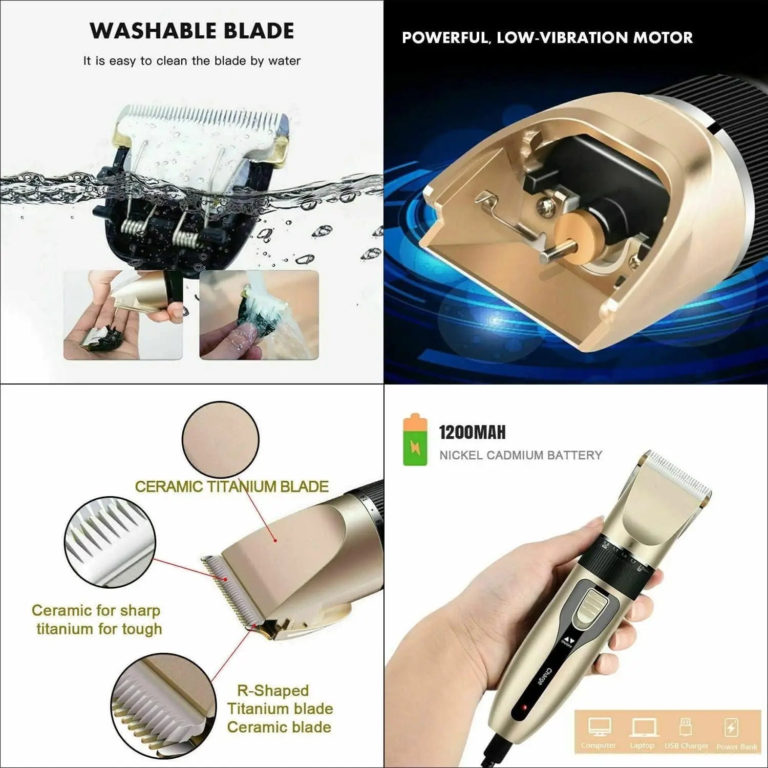 Rechargeable Cordless Hair Clipper For Men