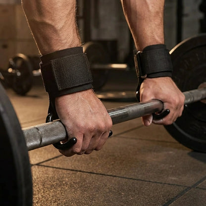 Weight Lifting Rod Hooks Wrist Support (Pair of 1)