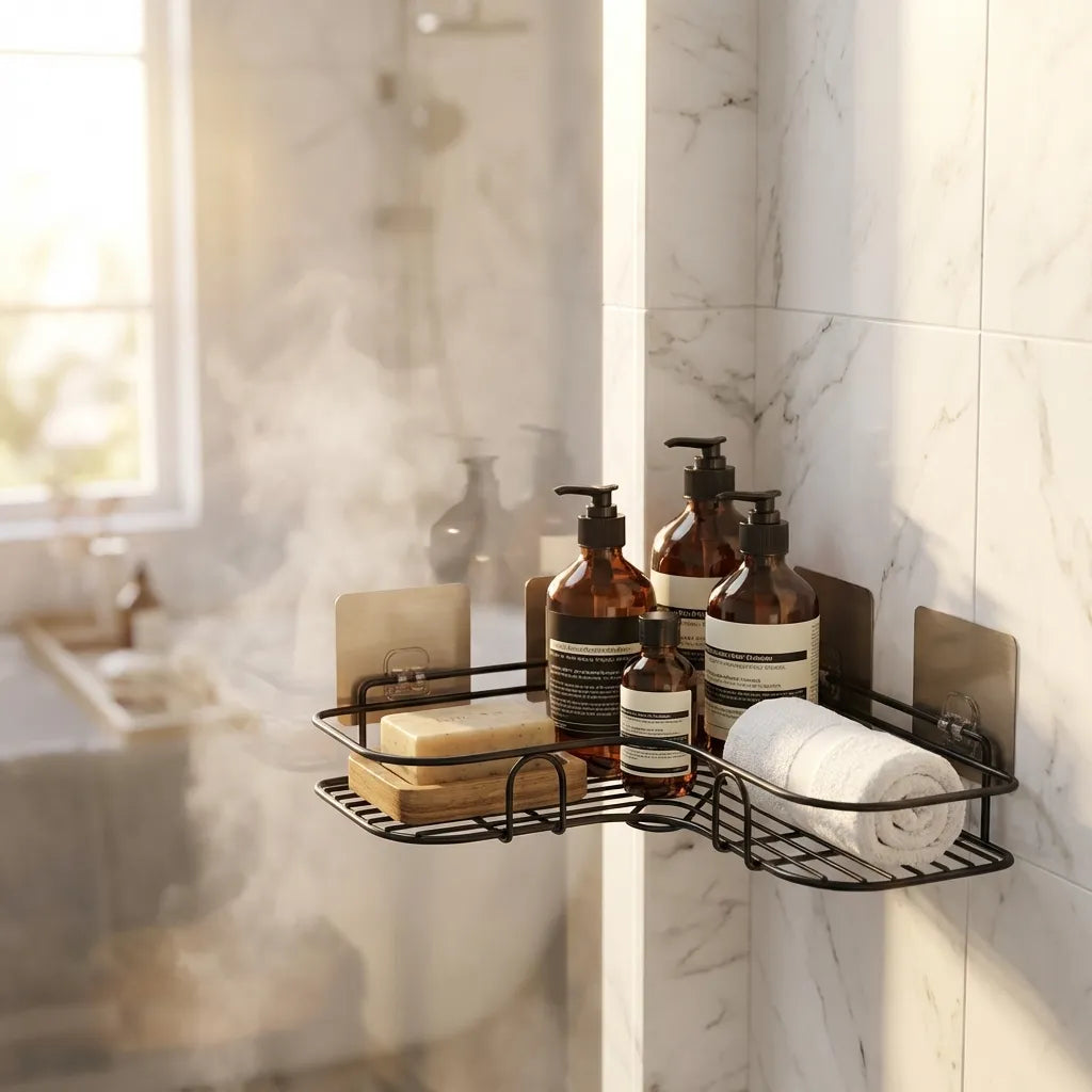 Metal Bathroom Corner Rack Storage Shelves