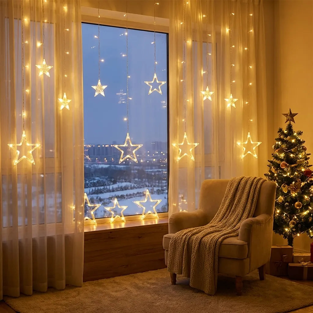 Serial String Star Lights for Decoration