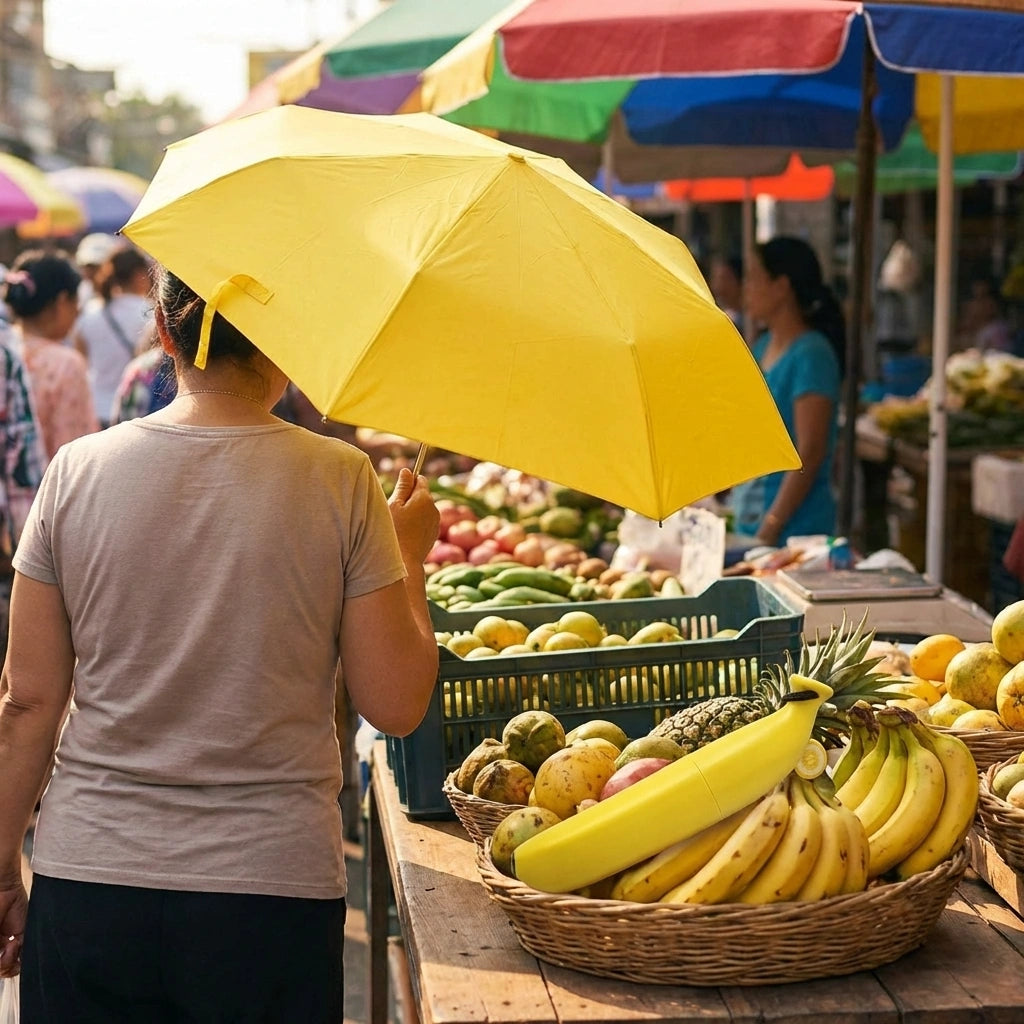 Portable Banana Shaped Rain And UV Protector Umbrella