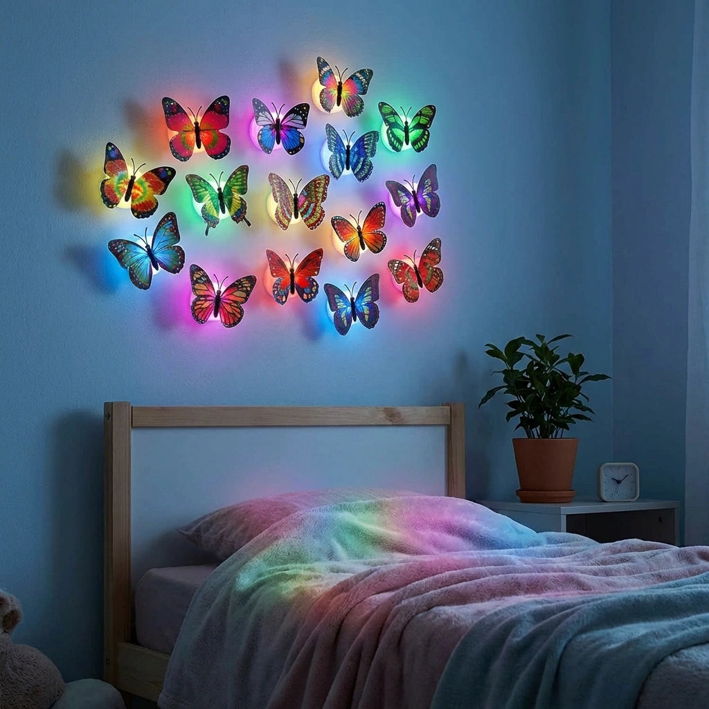 3DButterfly Led Light for Home Decoration (Pack of 3)