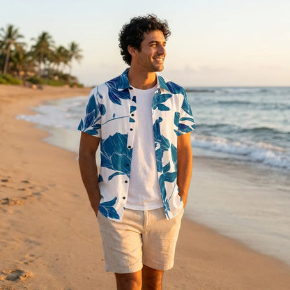White & Blue Casual Shirt