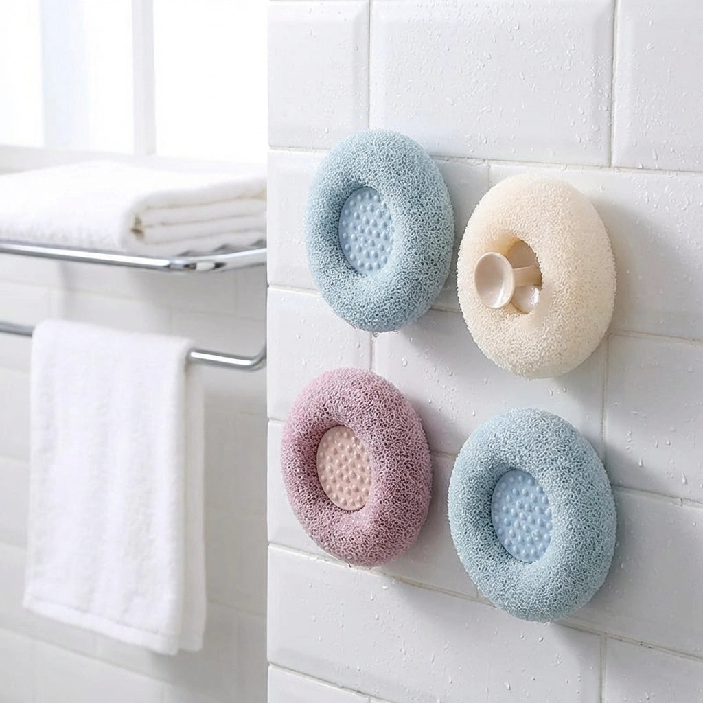 Bath Towel Scrub Bath Massage Shower Ball With Sucker Scrub