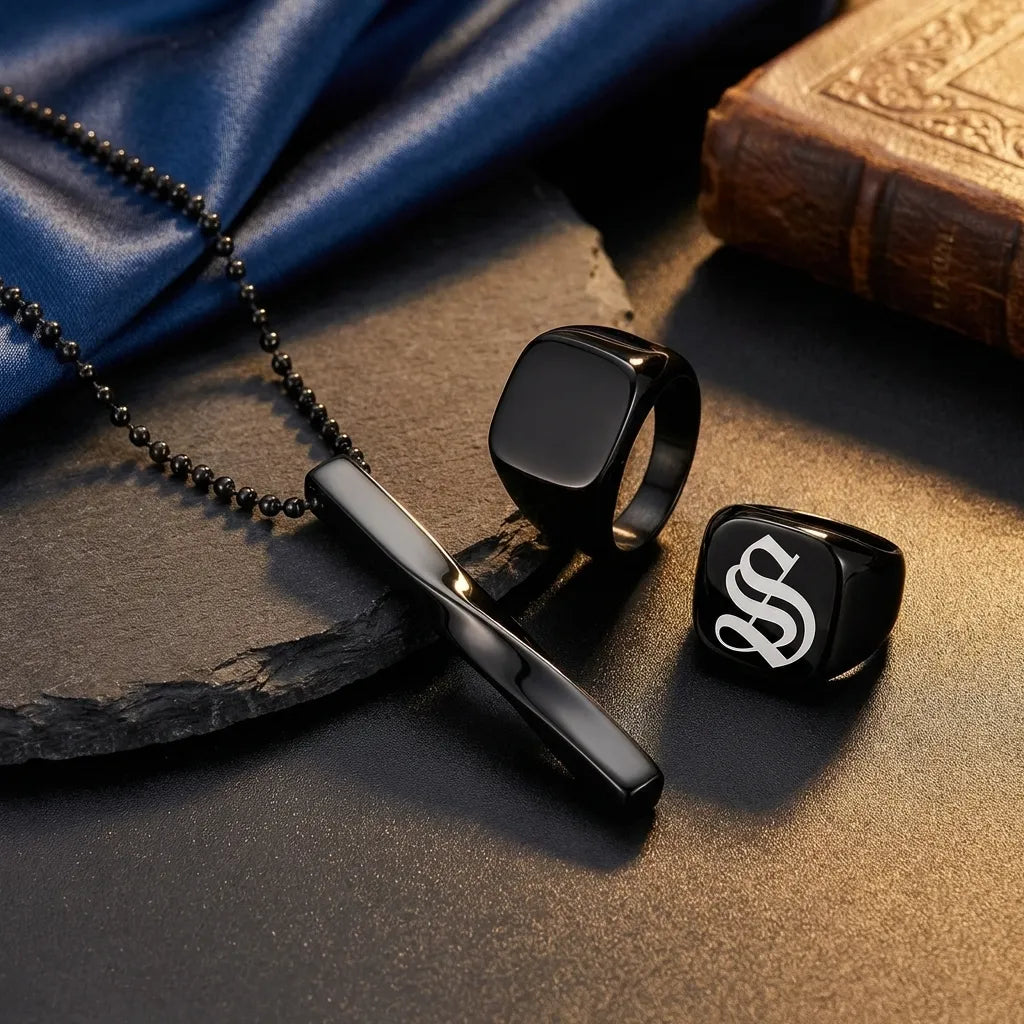 Saizen Silver Square Vintage Ring