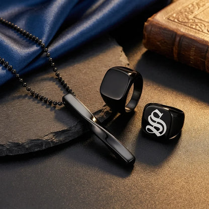 Saizen Silver Square Vintage Ring