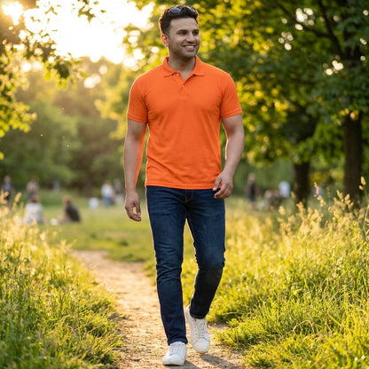 Men's Orange Polo Shirt