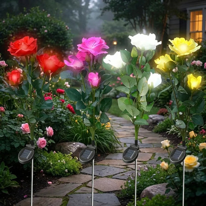 Solar-Powered Rose Garden Lights