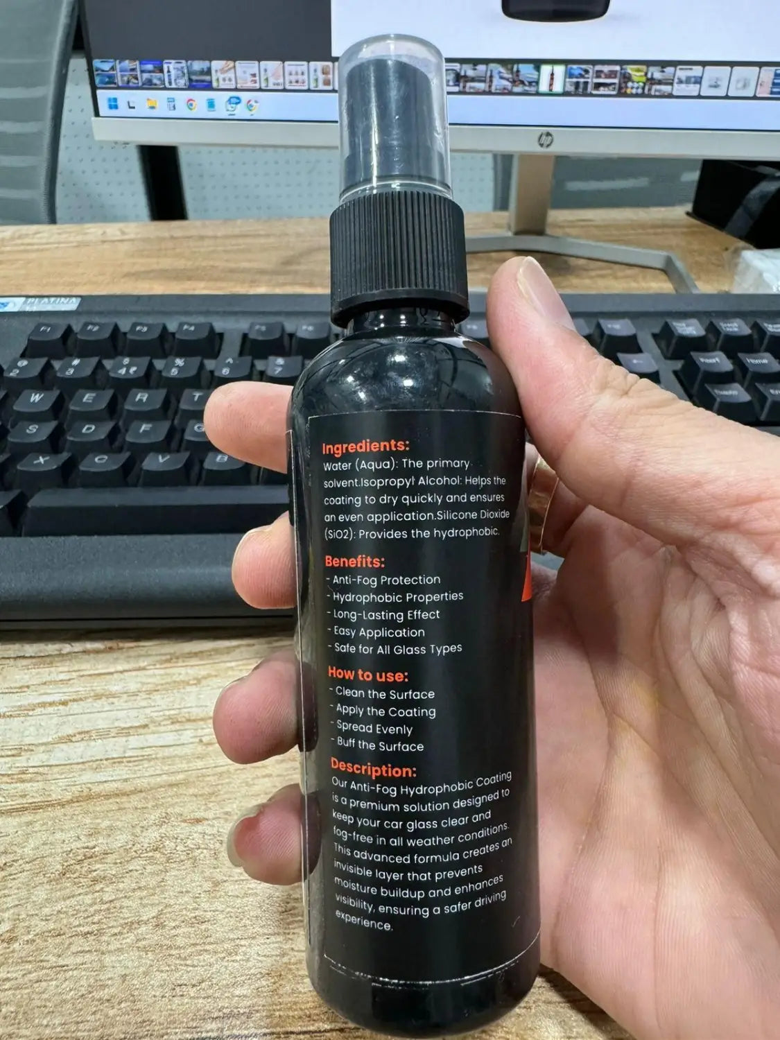 Car Glass Anti Fog Hydrophobic Coating 100ml(Pack Of 1)