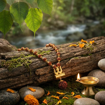 Rudraksha Chain with Trishul Pendant
