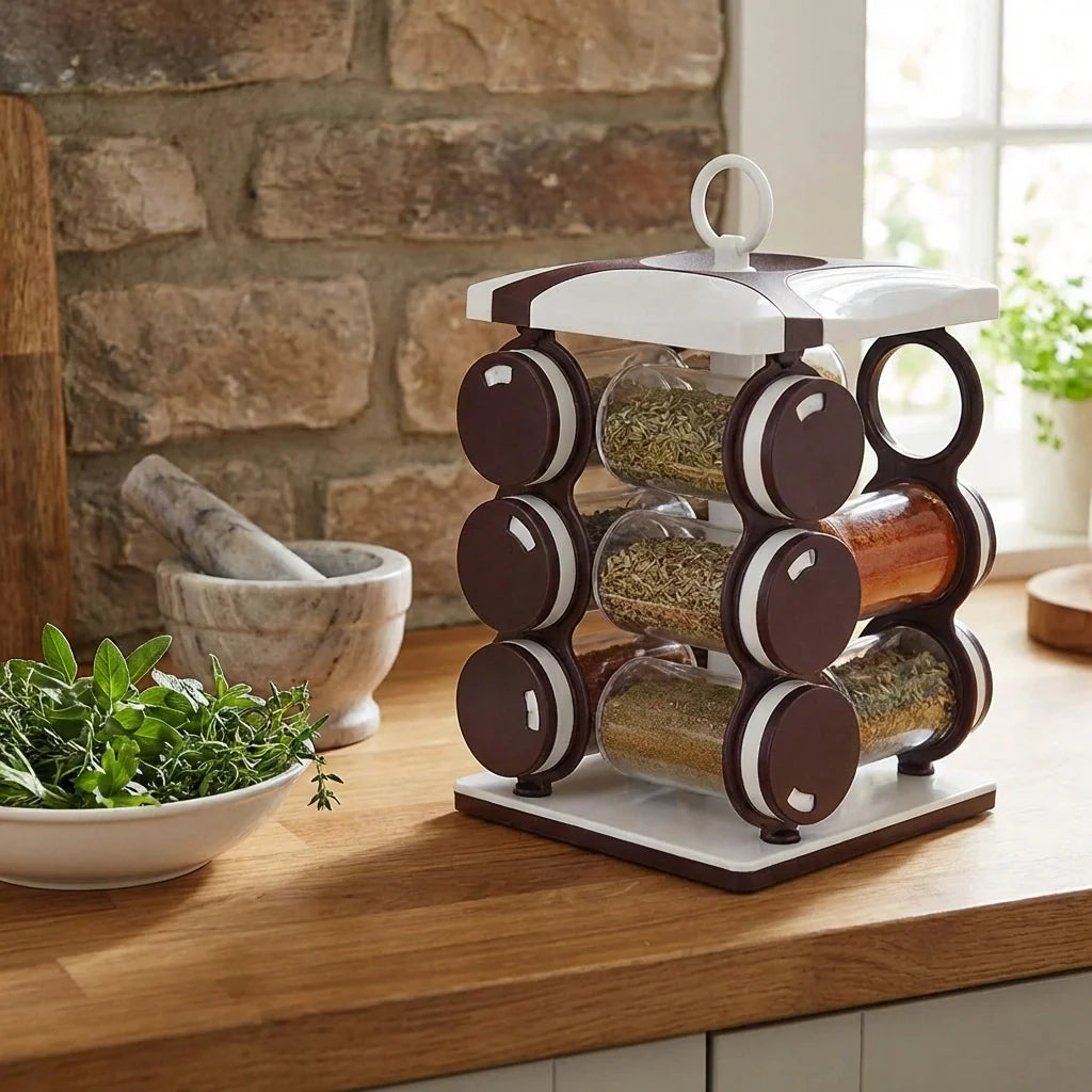 12 Pcs Revolving Spice Rack
