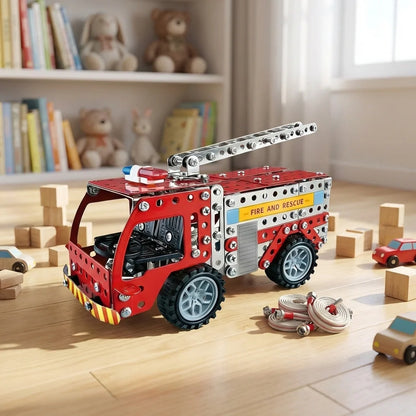 Metal Fire Truck Building Kit