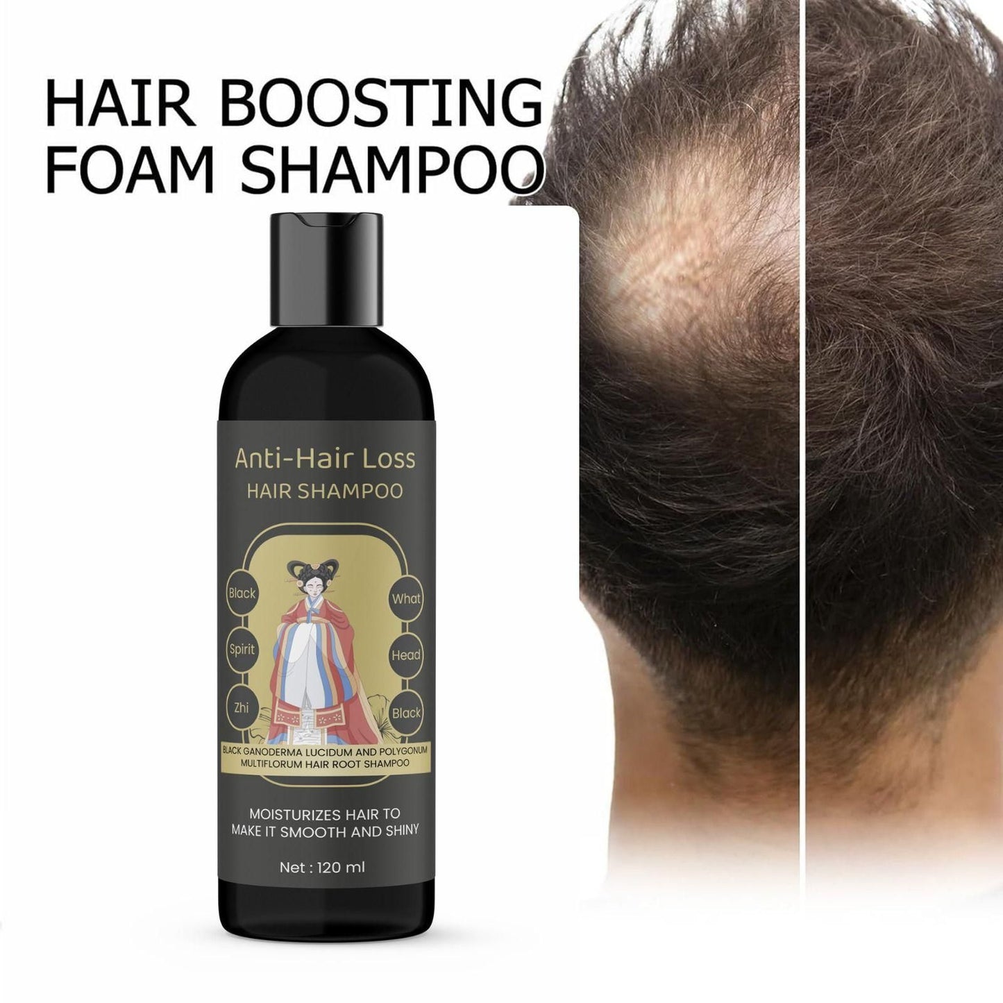 ANTI-HAIR LOSS HAIR SHAMPOO Black What Spirit (Pack of 2)