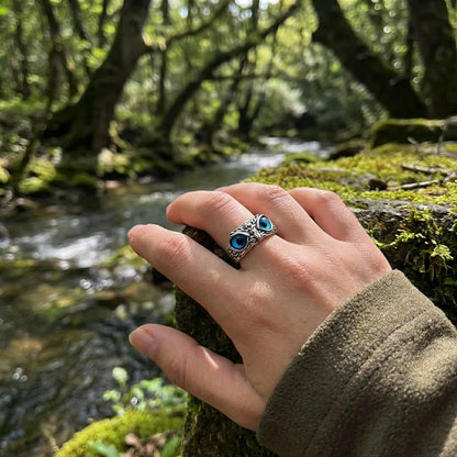 Attractive Silver Plated Owl Ring