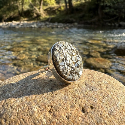 Adjustable Pyrite Ring