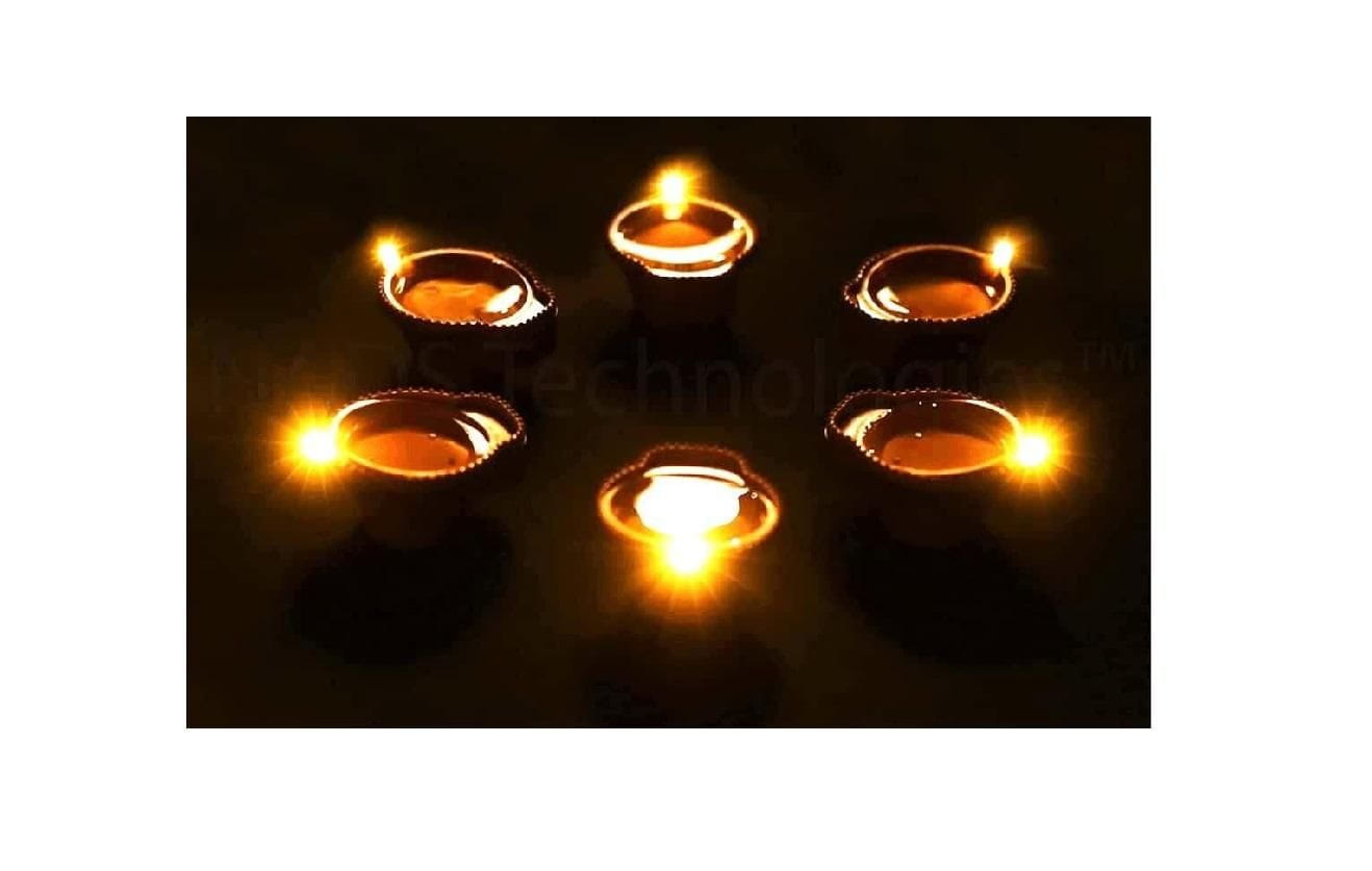 LED Light Water Sensor Diyas Plastic with Ambient Lights (Pack of 6/12/18/24)