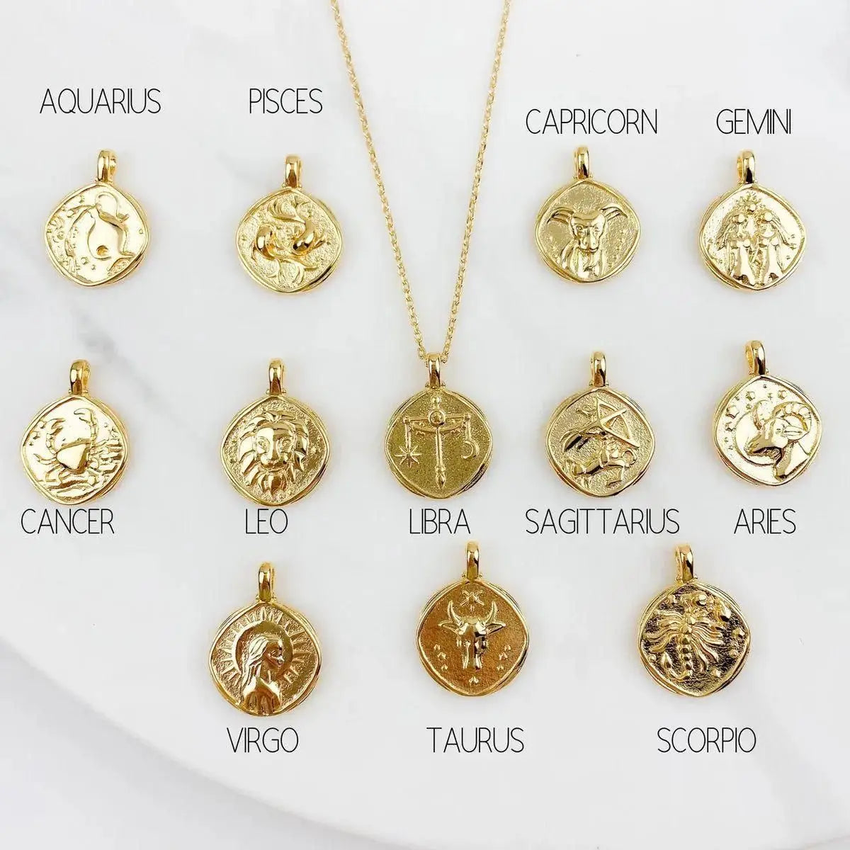 Gold Plated Zodiac Sign Necklace