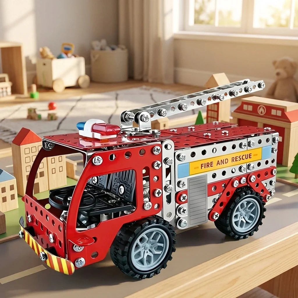 Metal Fire Truck Building Kit
