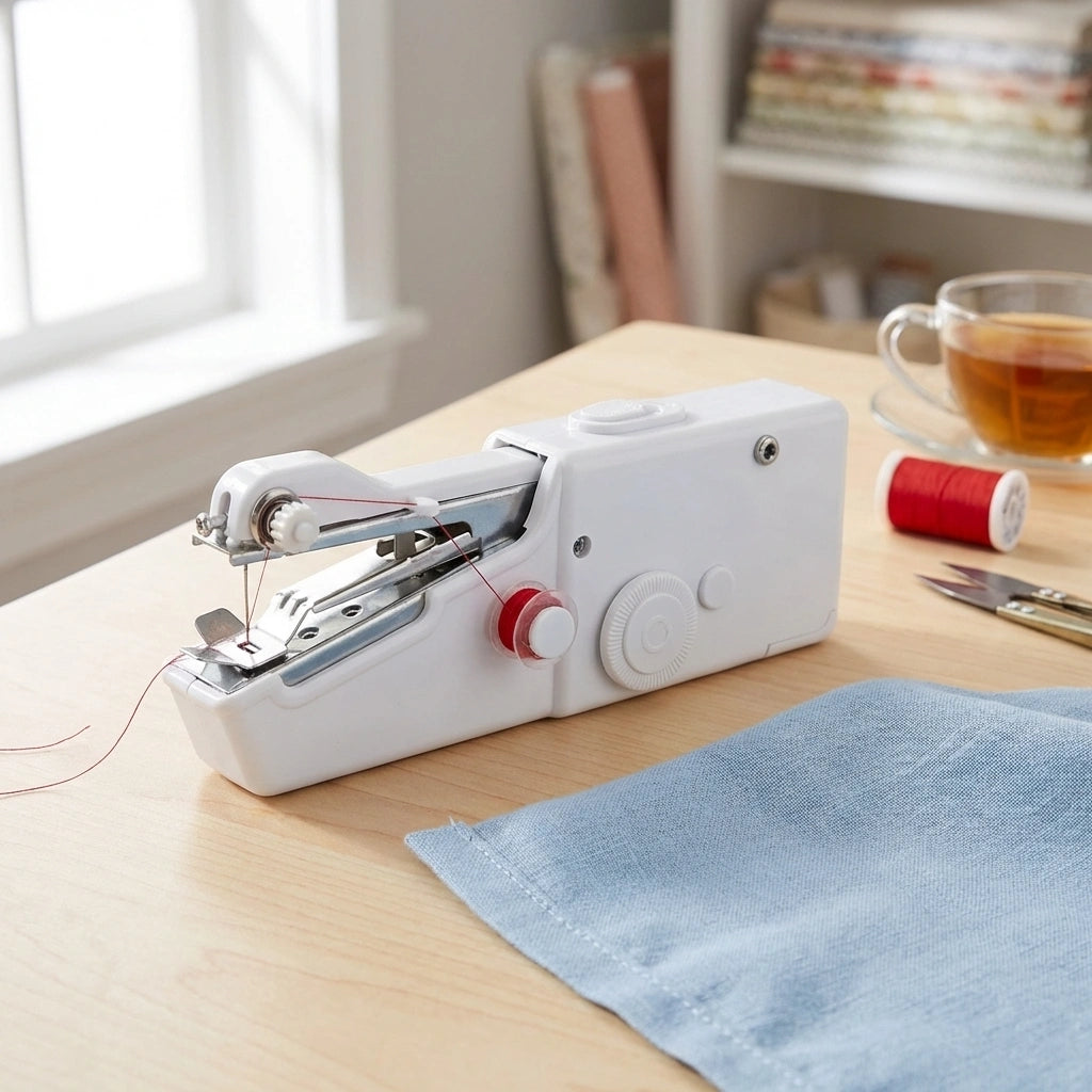 Stitch Handheld Cordless Portable White Sewing Machine