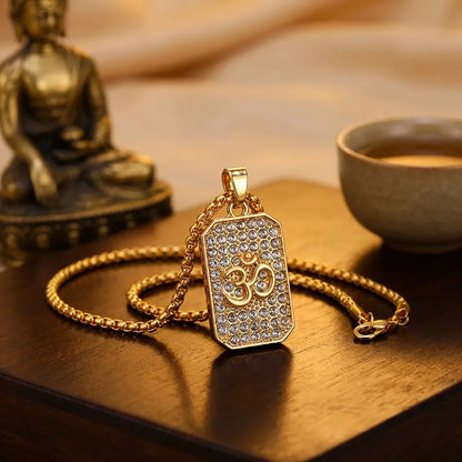 Diamond Om Pendant Necklace