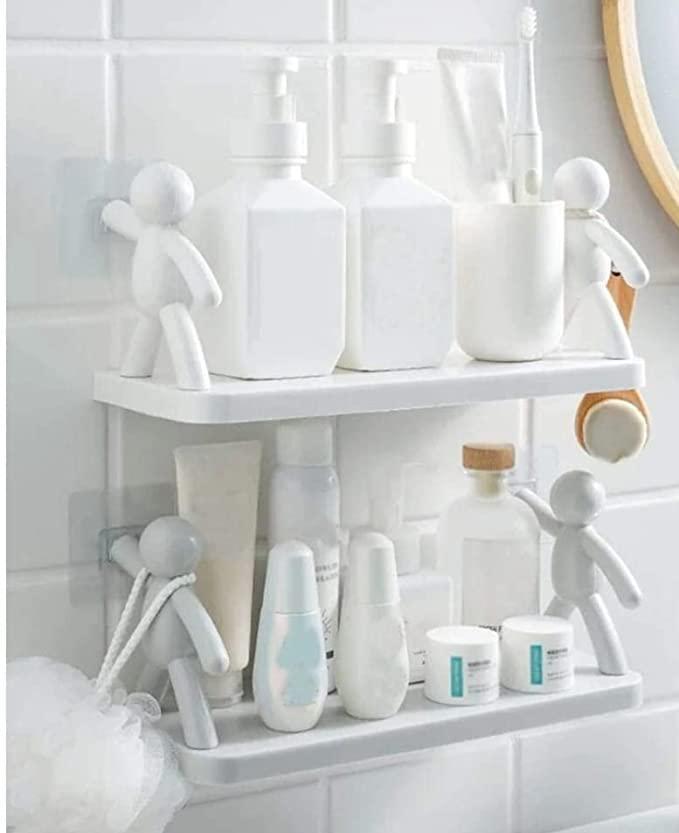 Wall Hanging Bathroom Shelf Storage Rack (Pack of 2)