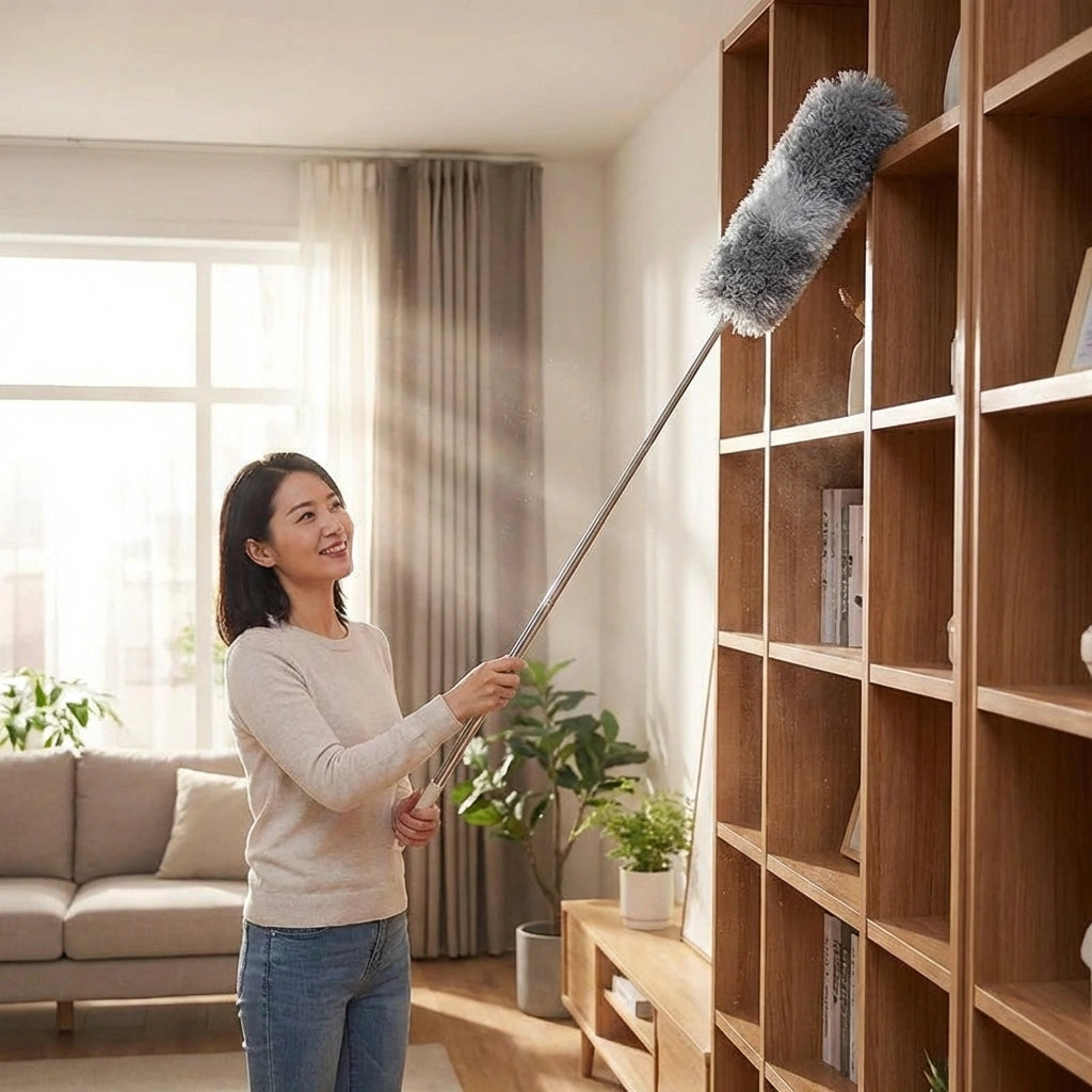 Flexible Mop Duster for Quick and Easy Cleaning with Long Rod