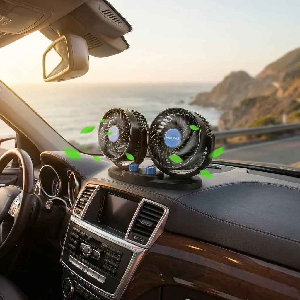 Car Air Circulation Fan 360� Rotatable Auto Car Cooling Fan