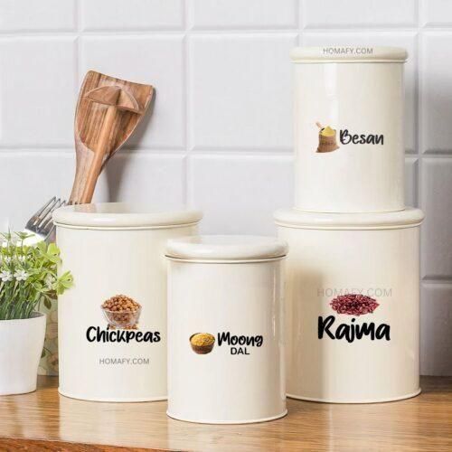 3D Waterproof Kitchen Spice Jar Label Stickers (Pack of 1 60 Stickers)