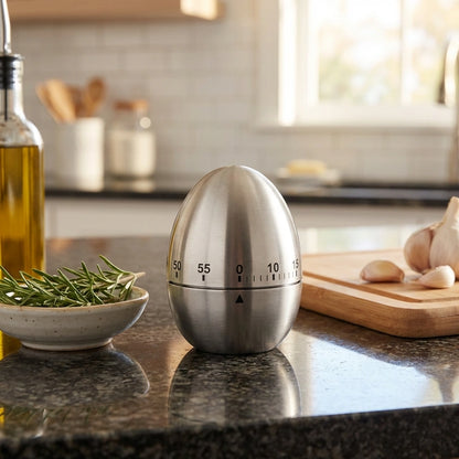 Egg Shaped Stainless Steel Timer