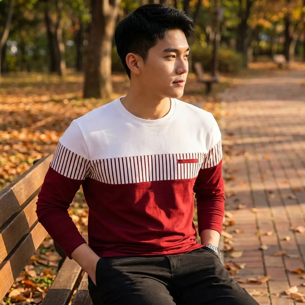 Maroon Block Style Tees