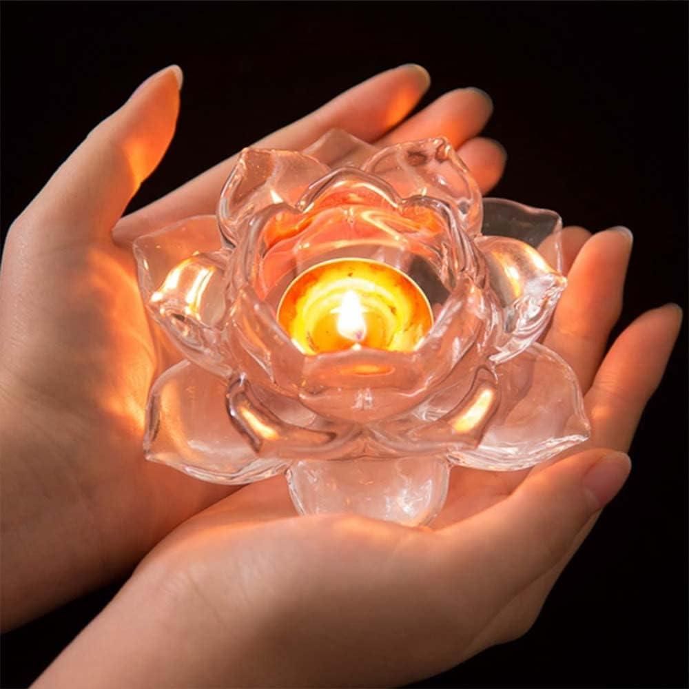 Glass Lotus Flower Tea Light