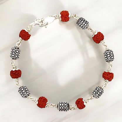 Rudraksha Bracelet Silver Plated