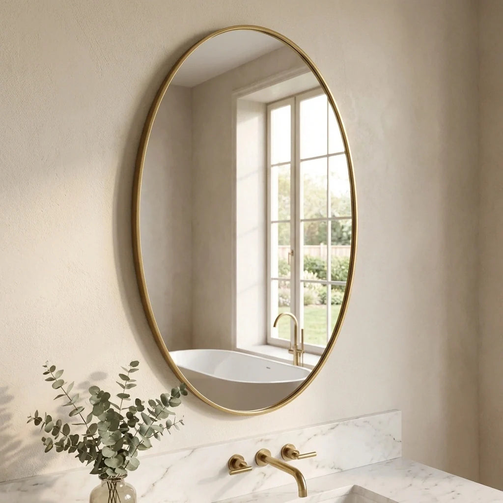 Oval Frameless Mirror Wall Sticker