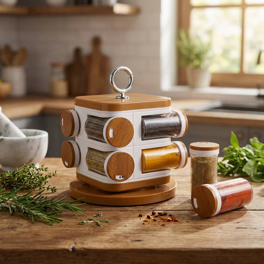 8-Jar Revolving Spice Rack