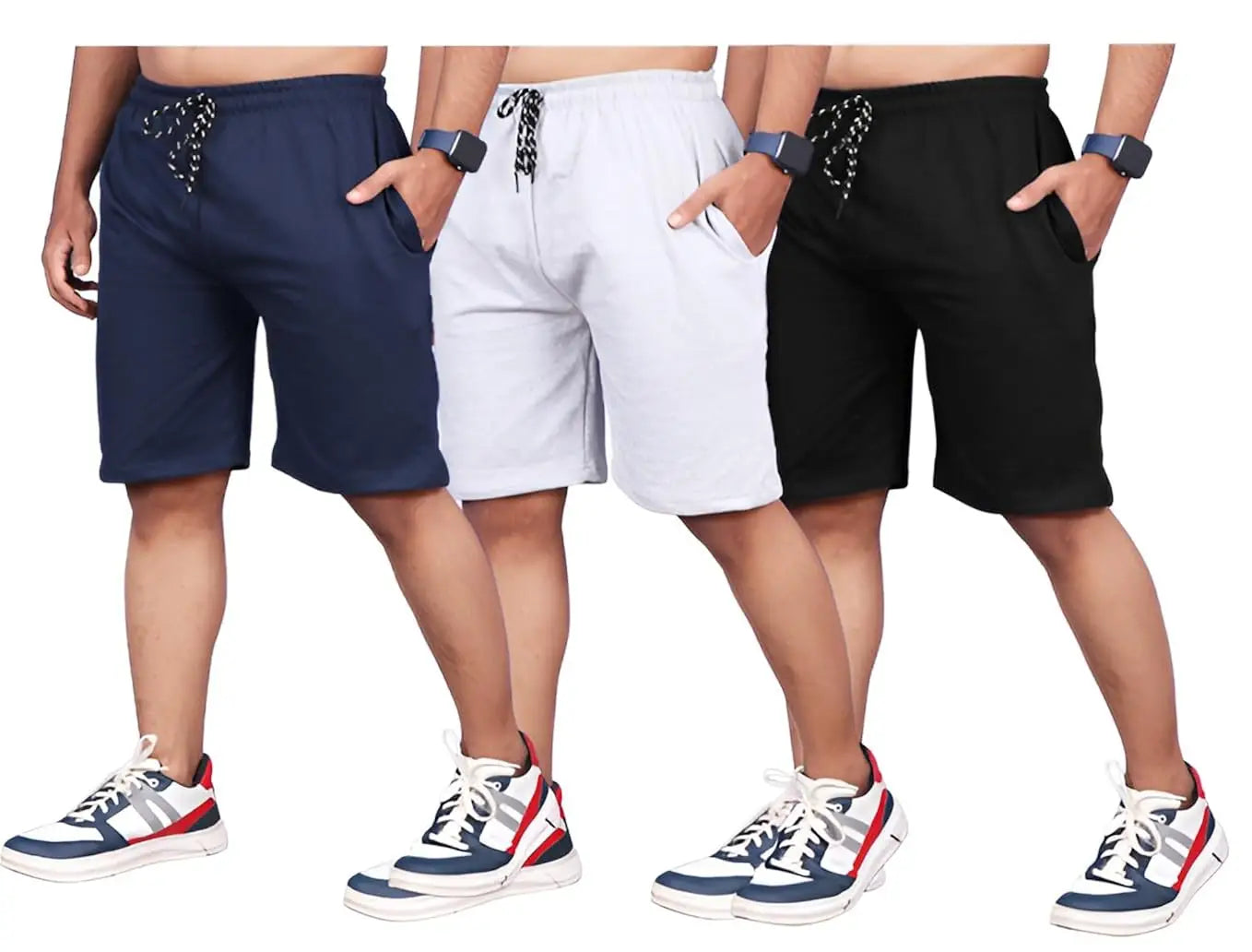 Combo of 3 Men’s Stretchable Cotton Shorts