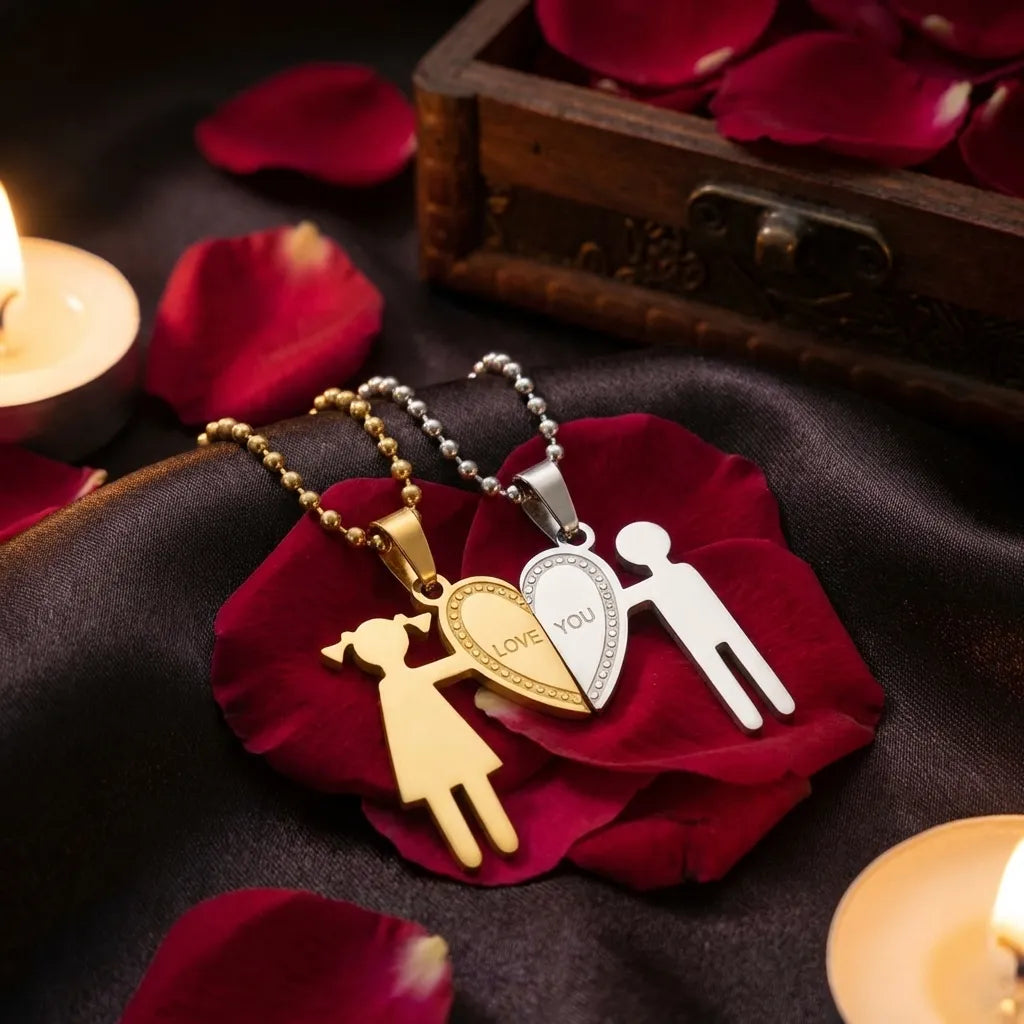 Lover Heart 2 Piece Joining Couple Pendants