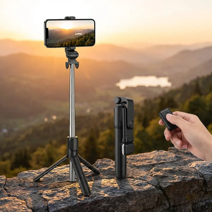 Extendable Flash 3-in-1 Selfie Stick Tripod with Bluetooth Remote