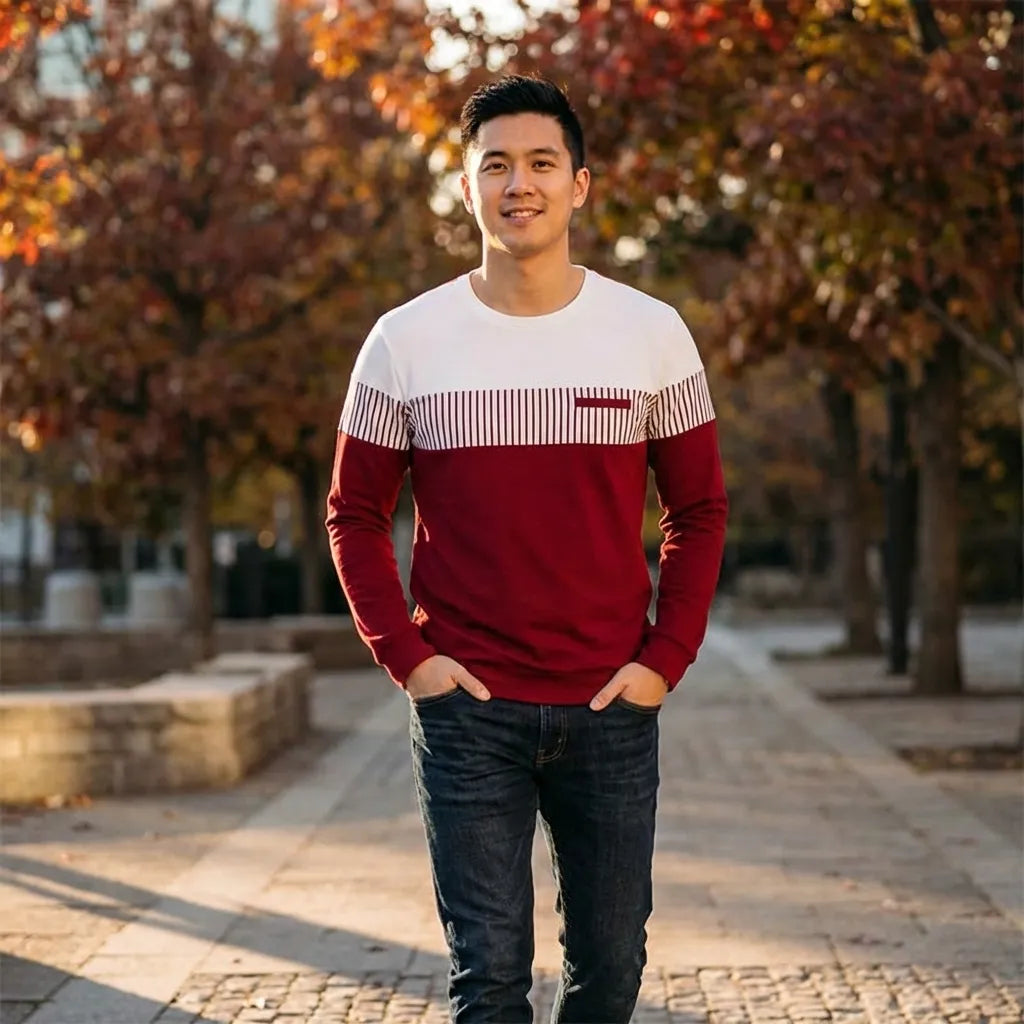 Maroon Block Style Tees