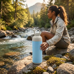 6190 Stainless Steel Water Bottle With Handle Easy To Carry Fridge Water Bottle Leak Proof Rust Proof Hot  Cold Drinks Gym Sipper Bpa Free Food Grade Quality Steel Fridge Bottle For Officegymschool (Approx 500 Ml)