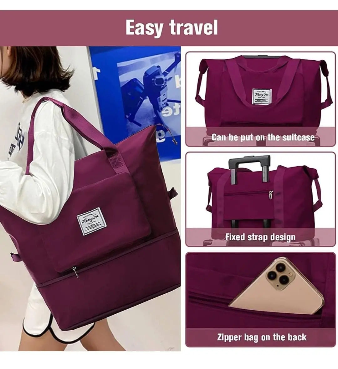 Foldable Polyester Travel Duffel Bag