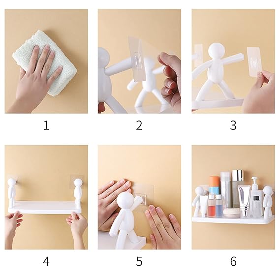 Wall Hanging Bathroom Shelf Storage Rack (Pack of 2)