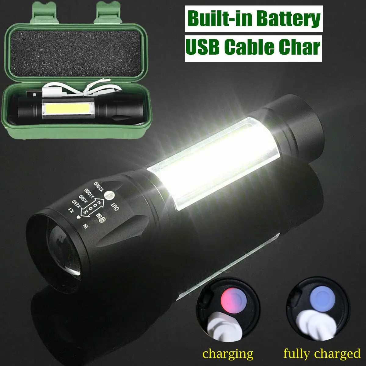 Super Bright Pocket Mini USB Rechargeable Torch Light