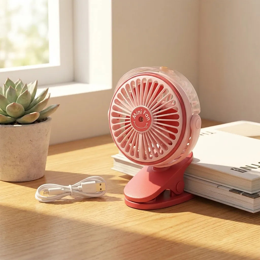 Rechargeable Clip-on Fan with Light