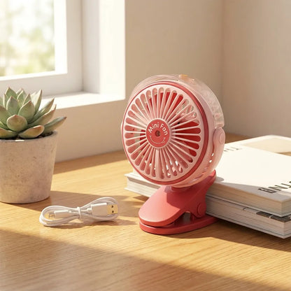 Rechargeable Clip-on Fan with Light