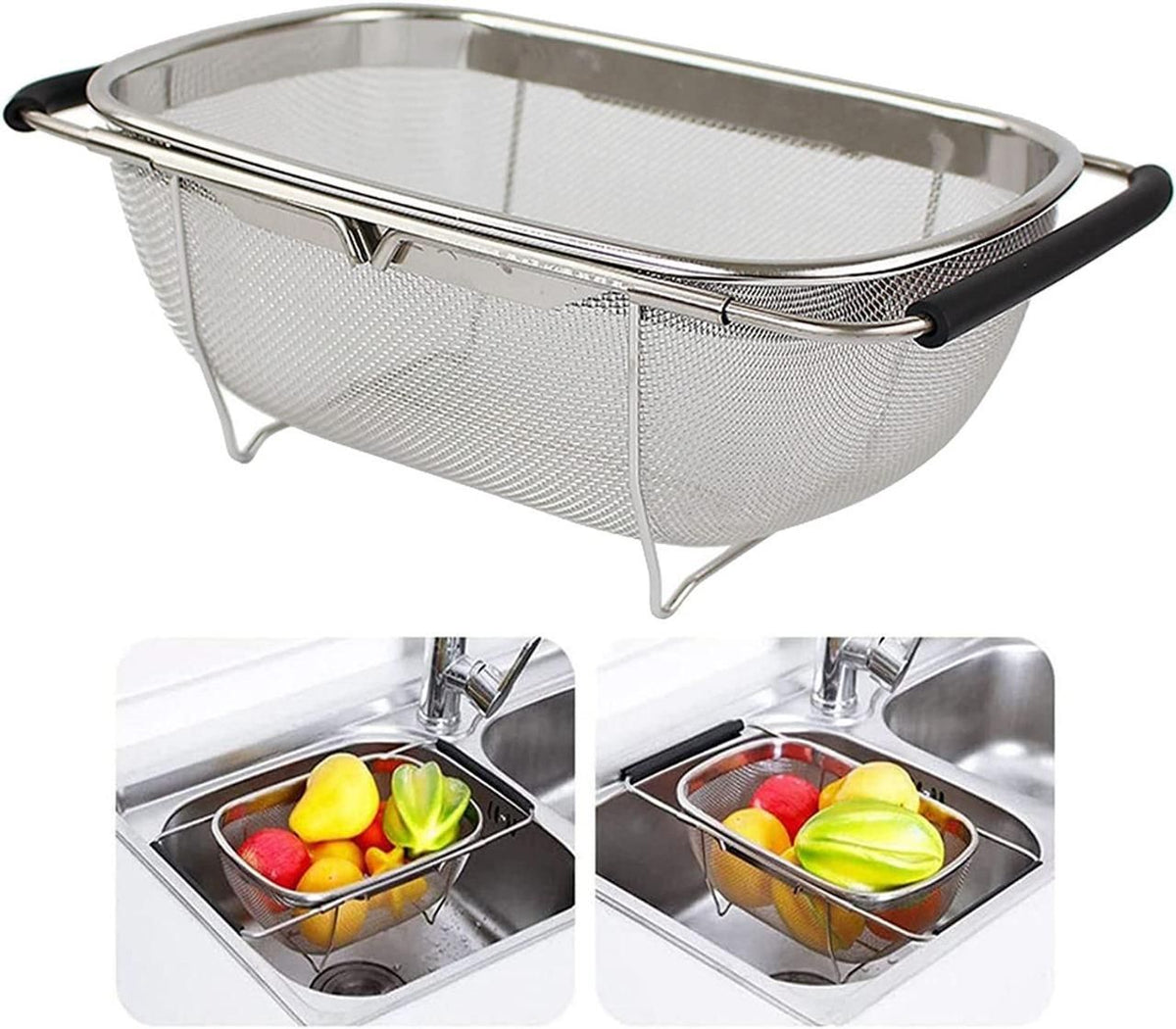 Colander V Shape Stainless Steel Colander Oval Shape Big Size – MaxSmile