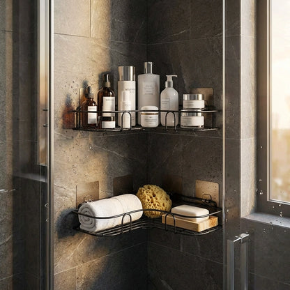 Metal Bathroom Corner Rack Storage Shelves