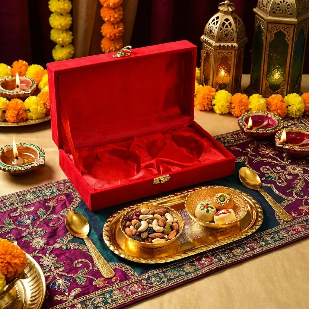 Plated Bowl Tray Set